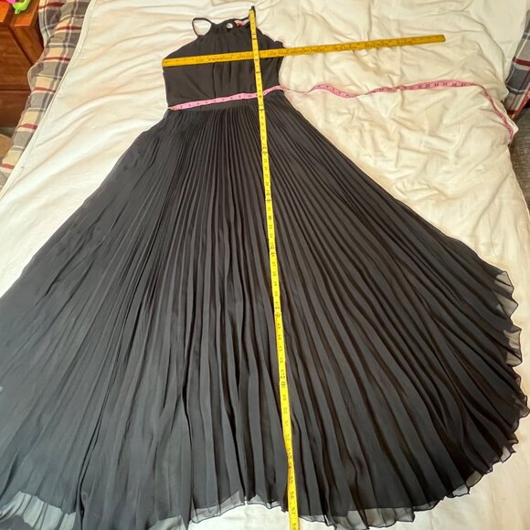 Charles Rafael For Zango XS Black Halter Pleated Maxi Dress  Elegant Evening USA - Picture 13 of 16